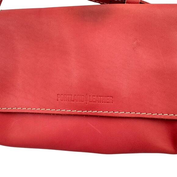 Portland Leather Basic Waist Belt Bag Adjustable Buckle Magnetic Coral Pink - Picture 8 of 12